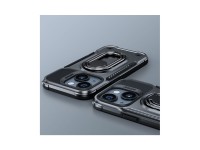 Joyroom Dual Hinge case for iPhone 14 Plus armored case with a stand and a ring holder black
