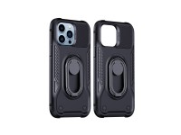 Capa Joyroom Dual Hinge para iPhone 14 Pro, capa reforçada com suporte e anel de fixação, preta. Capa Joyroom Dual Hinge para iPhone 14 Pro, capa reforçada com suporte e anel de fixação, preta.