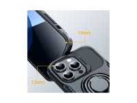 Capa Joyroom Dual Hinge para iPhone 14 Pro, capa reforçada com suporte e anel de fixação, preta. Capa Joyroom Dual Hinge para iPhone 14 Pro, capa reforçada com suporte e anel de fixação, preta.