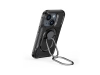 Capa Joyroom Dual Hinge para iPhone 14, capa reforçada com suporte e anel de fixação, preta. Capa Joyroom Dual Hinge para iPhone 14, capa reforçada com suporte e anel de fixação, preta.