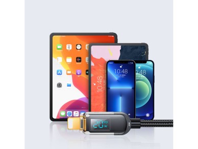 Joyroom A4 USB-C / Lightning Cable 20W 1.2m with display - black