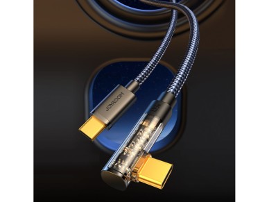 Joyroom Gaming Cable S-CC100A6 USB-C (angled) / USB-C (straight) 100W 1.2m - black Joyroom Gaming Cable S-CC100A6 USB-C (angled) / USB-C (straight) 100W 1.2m - black