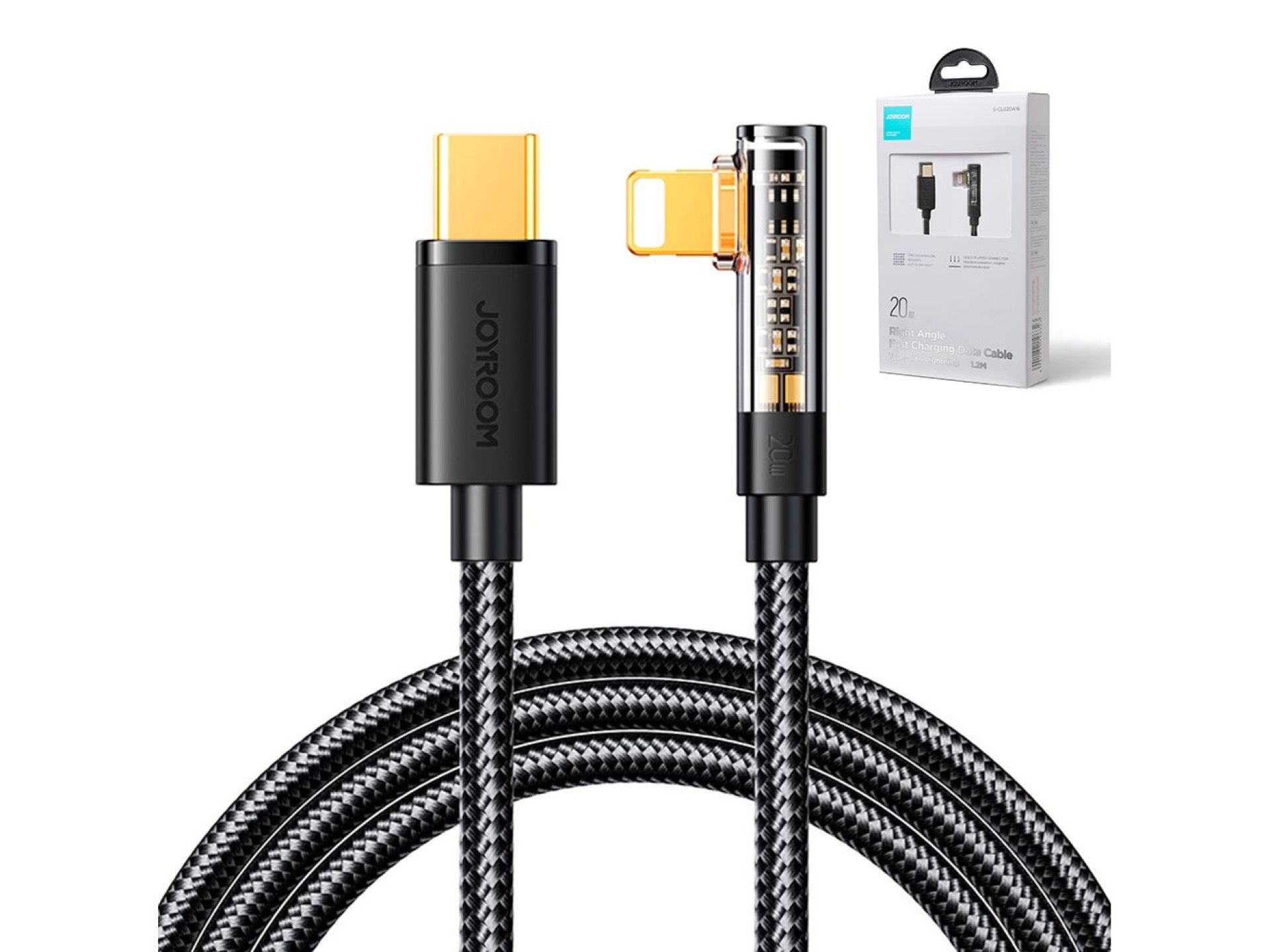 Joyroom Gaming Cable S-CL020A6 Lightning (angled) / USB-C (straight) 20W 1.2 m - black