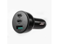 Cargador de coche Joyroom de 70 W con 3 puertos: USB, 2 x USB C negro (JR-CL26) Cargador de coche Joyroom de 70 W con 3 puertos: USB, 2 x USB C negro (JR-CL26)