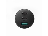 Cargador de coche Joyroom de 70 W con 3 puertos: USB, 2 x USB C negro (JR-CL26) Cargador de coche Joyroom de 70 W con 3 puertos: USB, 2 x USB C negro (JR-CL26)