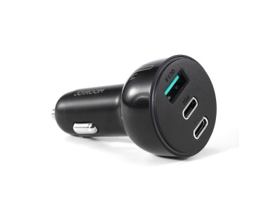 Cargador de coche Joyroom de 70 W con 3 puertos: USB, 2 x USB C negro (JR-CL26)