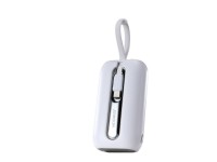 Mini powerbank Joyroom 10000mAh Série Colorida 22.5W com 2 cabos USB C e Lightning integrados, branc Mini powerbank Joyroom 10000mAh Série Colorida 22.5W com 2 cabos USB C e Lightning integrados, branc