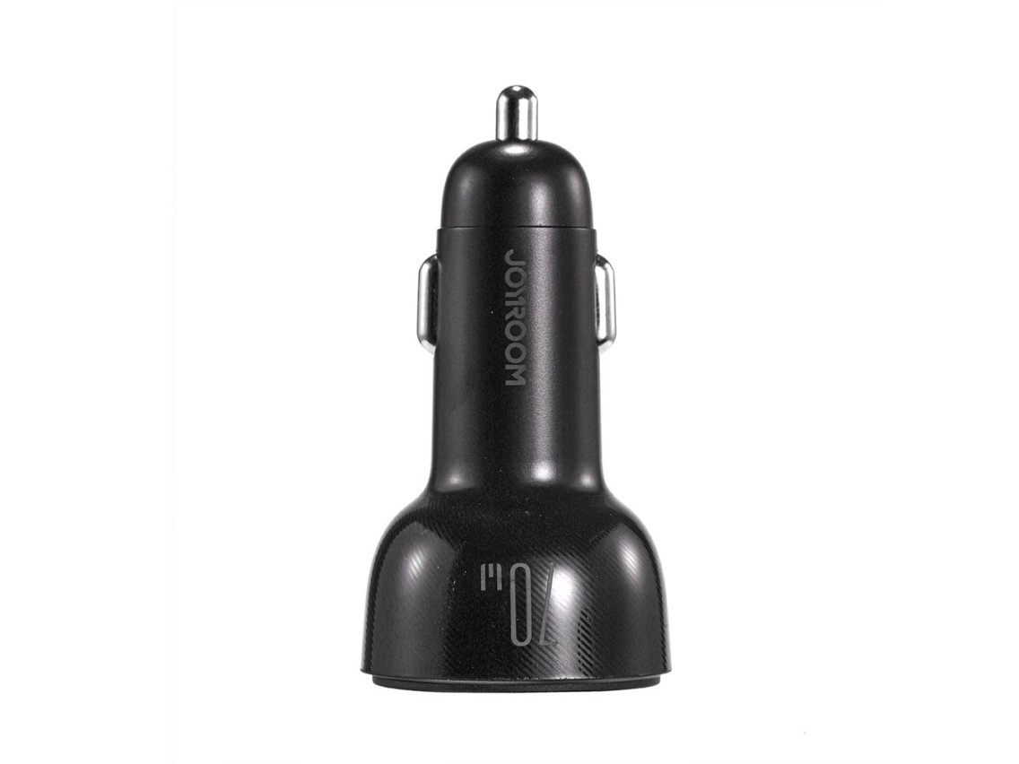 Cargador de coche Joyroom de 70 W con 3 puertos: USB, 2 x USB C negro (JR-CL26)