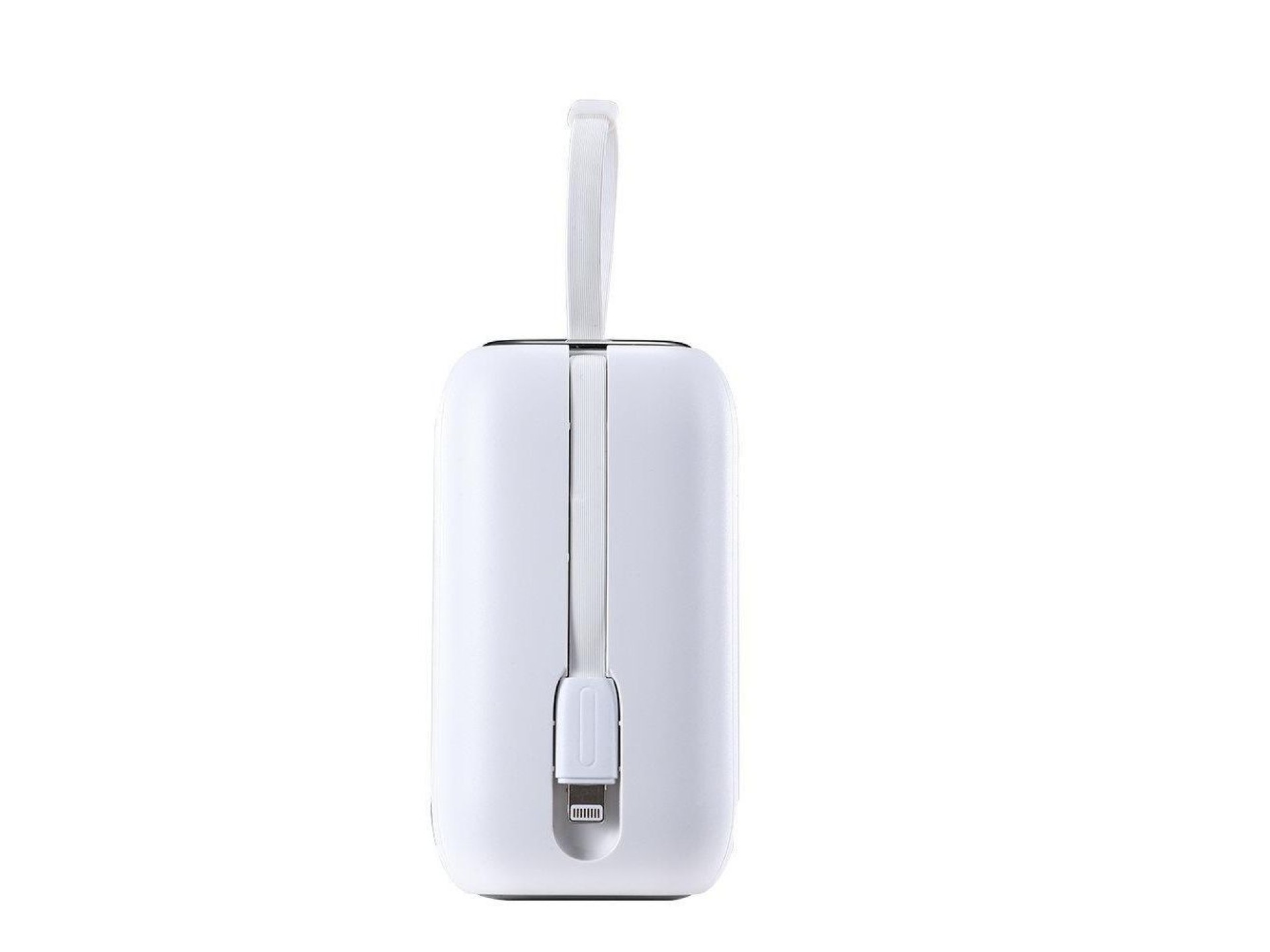 Mini powerbank Joyroom 10000mAh Série Colorida 22.5W com 2 cabos USB C e Lightning integrados, branc