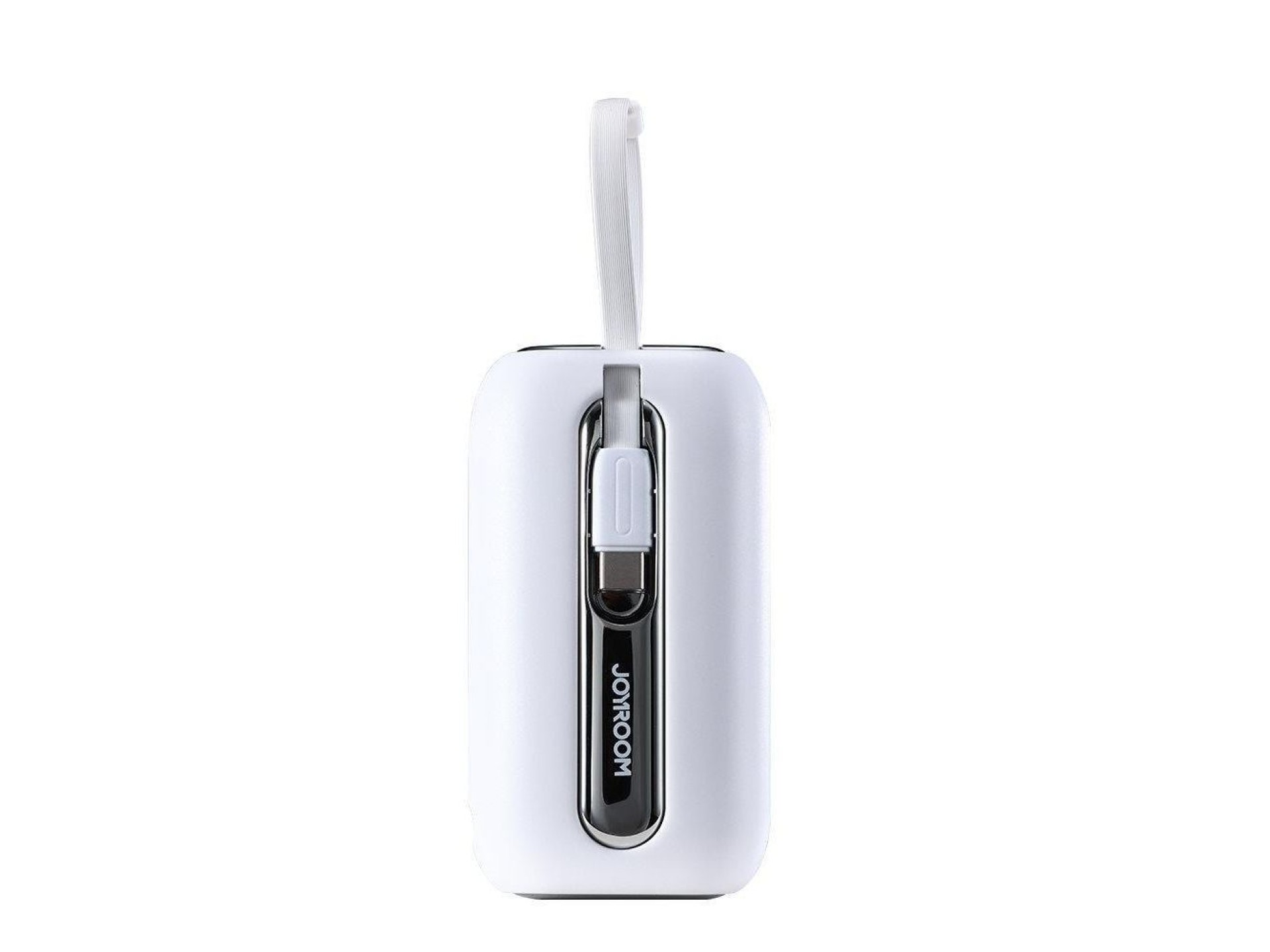 Mini powerbank Joyroom 10000mAh Série Colorida 22.5W com 2 cabos USB C e Lightning integrados, branc
