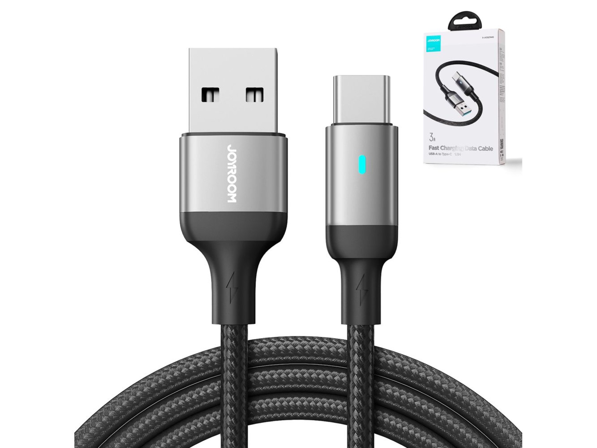 Cabo USB-A/USB-C Joyroom Extraordinary Series A10 3A de 1,2 m - Preto