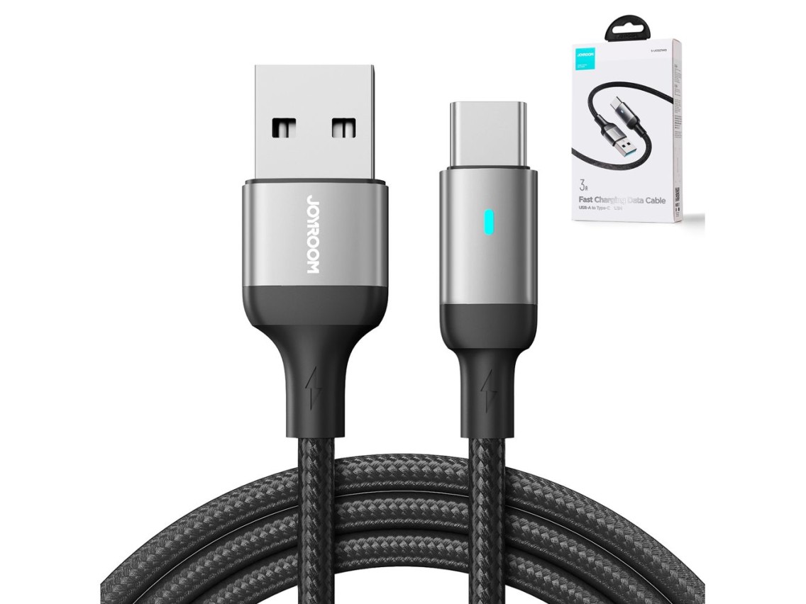Cabo USB-A/USB-C Joyroom Extraordinary Series A10 3A de 1,2 m - Preto