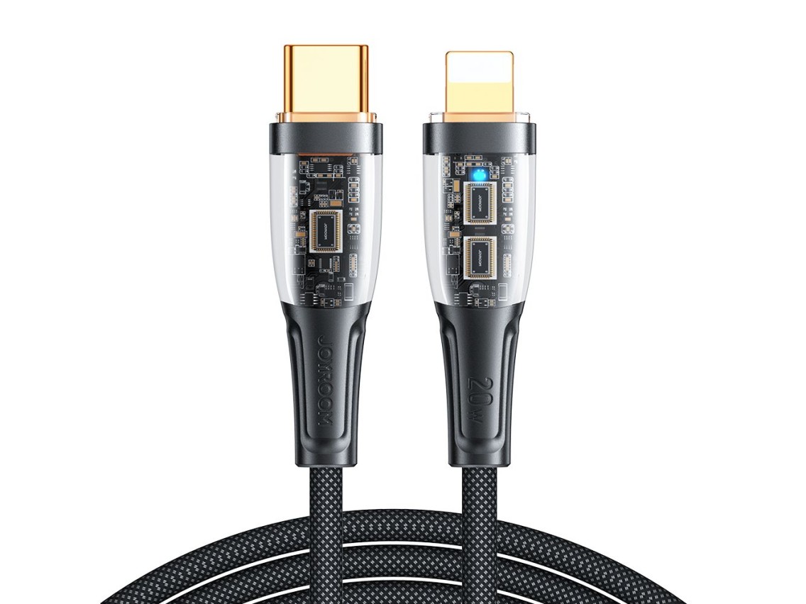 Joyroom Star-Cloud Series A3 USB-C / Lightning Cable 20W 1.2m with Smart Switch - Black