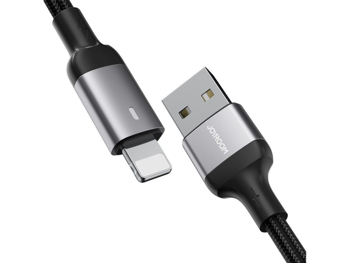 Cabo USB-A/Lightning 2.4A Joyroom Série Extraordinária A10, 1,2 m - Preto