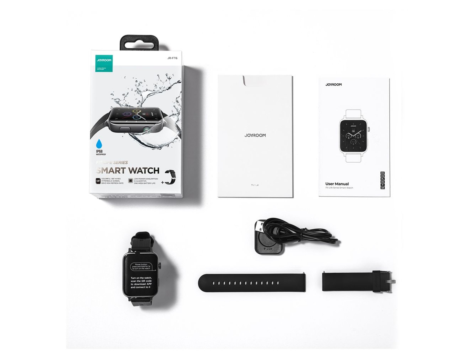 Relógio inteligente Joyroom Fit-Life JR-FT6 com função de atendimento de chamadas / proteção IP68 -