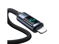 Joyroom Prism Series A16 Lightning / USB-A Cable 2.4A 1.2m with LED Display - Black Joyroom Prism Series A16 Lightning / USB-A Cable 2.4A 1.2m with LED Display - Black