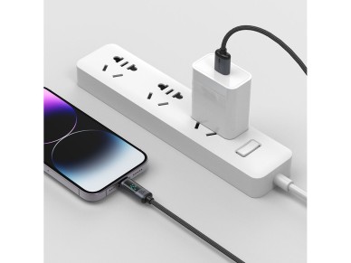 Joyroom Prism Series A16 Lightning / USB-A Cable 2.4A 1.2m with LED Display - Black