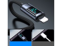 Joyroom Prism Series A16 Lightning / USB-A Cable 2.4A 1.2m with LED Display - Black Joyroom Prism Series A16 Lightning / USB-A Cable 2.4A 1.2m with LED Display - Black