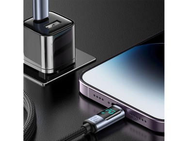 Joyroom Prism Series A16 Lightning / USB-A Cable 2.4A 1.2m with LED Display - Black