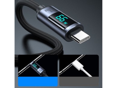 Joyroom Prism Series A16 USB-C / USB-A Cable 66W 1.2m with LED Display - Black Joyroom Prism Series A16 USB-C / USB-A Cable 66W 1.2m with LED Display - Black