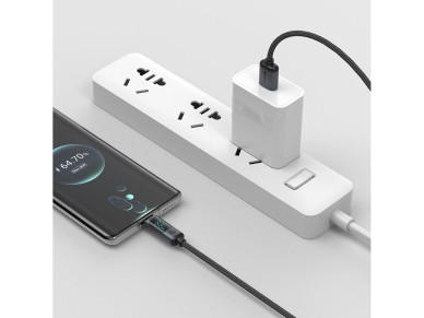 Joyroom Prism Series A16 USB-C / USB-A Cable 66W 1.2m with LED Display - Black Joyroom Prism Series A16 USB-C / USB-A Cable 66W 1.2m with LED Display - Black