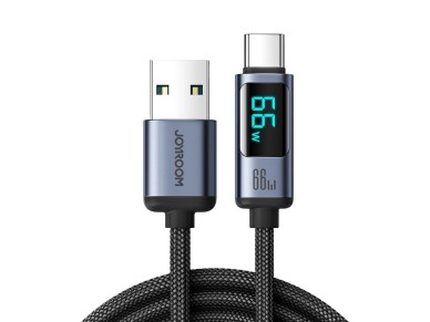 Joyroom Prism Series A16 USB-C / USB-A Cable 66W 1.2m with LED Display - Black Joyroom Prism Series A16 USB-C / USB-A Cable 66W 1.2m with LED Display - Black