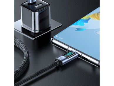 Joyroom Prism Series A16 USB-C / USB-A Cable 66W 1.2m with LED Display - Black Joyroom Prism Series A16 USB-C / USB-A Cable 66W 1.2m with LED Display - Black