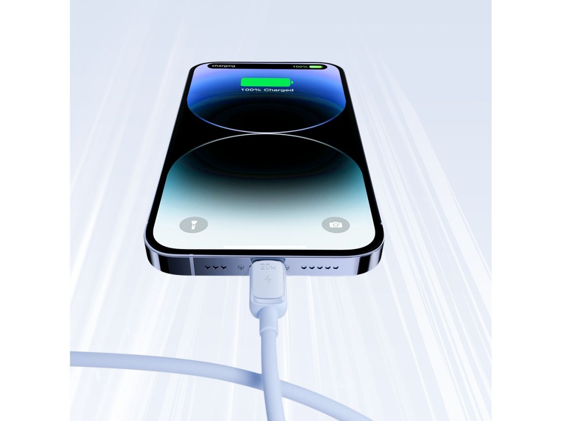 Cabo USB-C/Lightning de 20 W da série A14 da Joyroom Multi-Color, 1,2 m - Azul