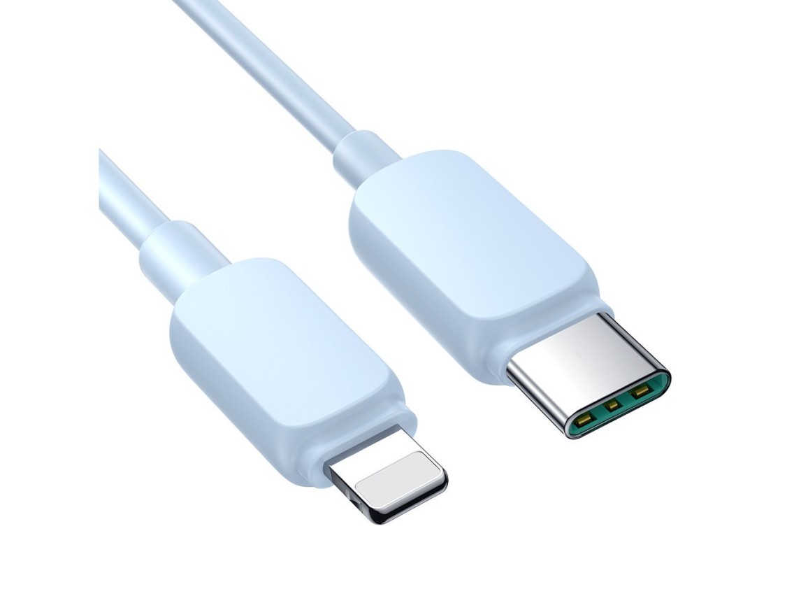 Cabo USB-C/Lightning de 20 W da série A14 da Joyroom Multi-Color, 1,2 m - Azul