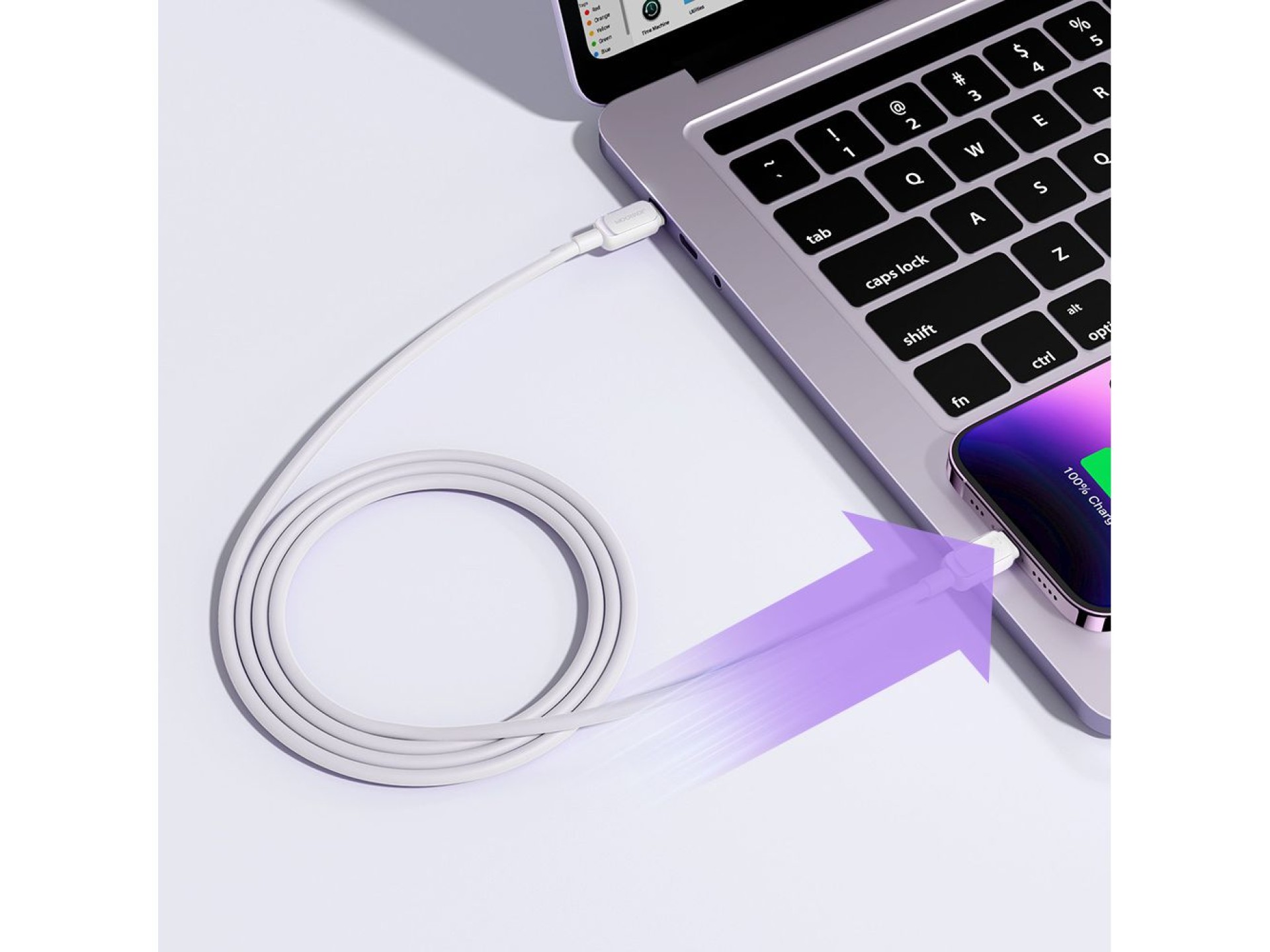 Joyroom Multi-Color Series A14 USB-C / Lightning 30W cable 1.2 m - white