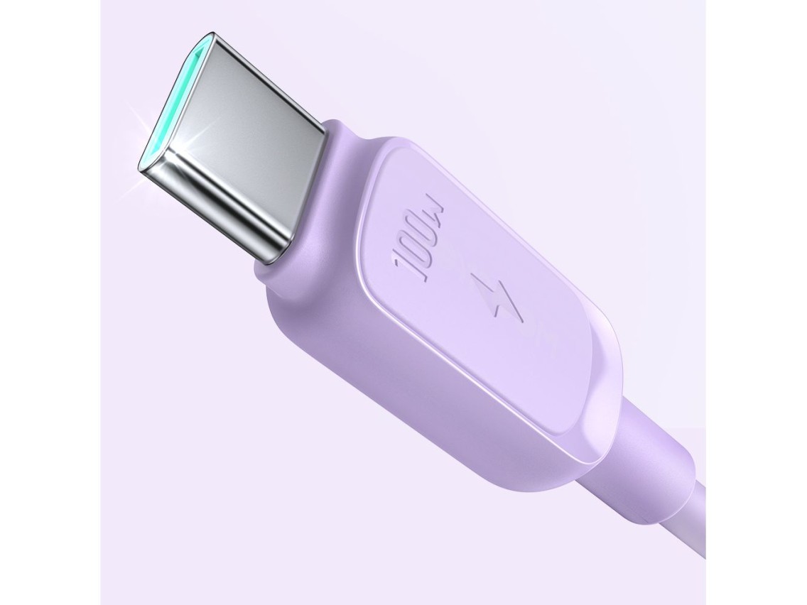 Cable USB-C/USB-C de 100 W de la serie A14 multicolor de Joyroom, 1,2 m - Morado