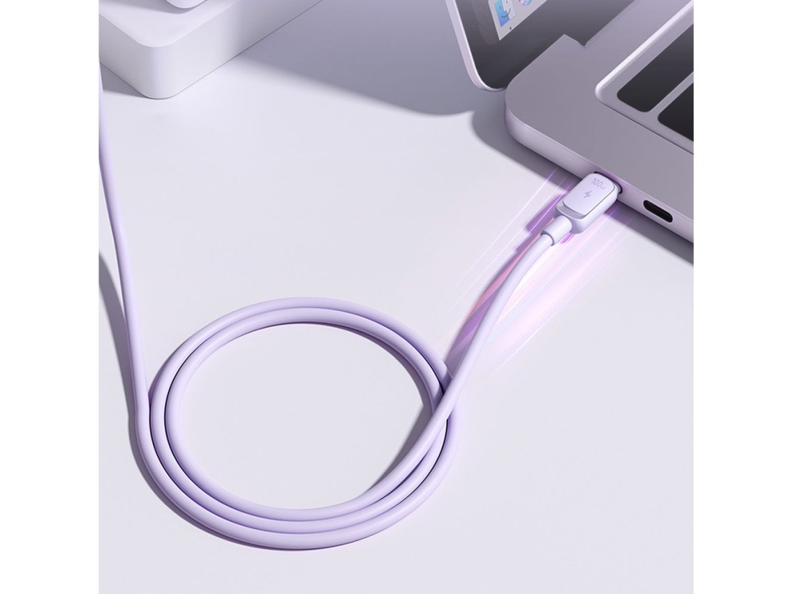 Cable USB-C/USB-C de 100 W de la serie A14 multicolor de Joyroom, 1,2 m - Morado