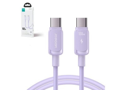 Cable USB-C/USB-C de 100 W de la serie A14 multicolor de Joyroom, 1,2 m - Morado