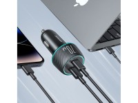 Cargador de coche 2x USB C de 70W con retroiluminaci�n LED Joyroom JR-CCN02 - negro
