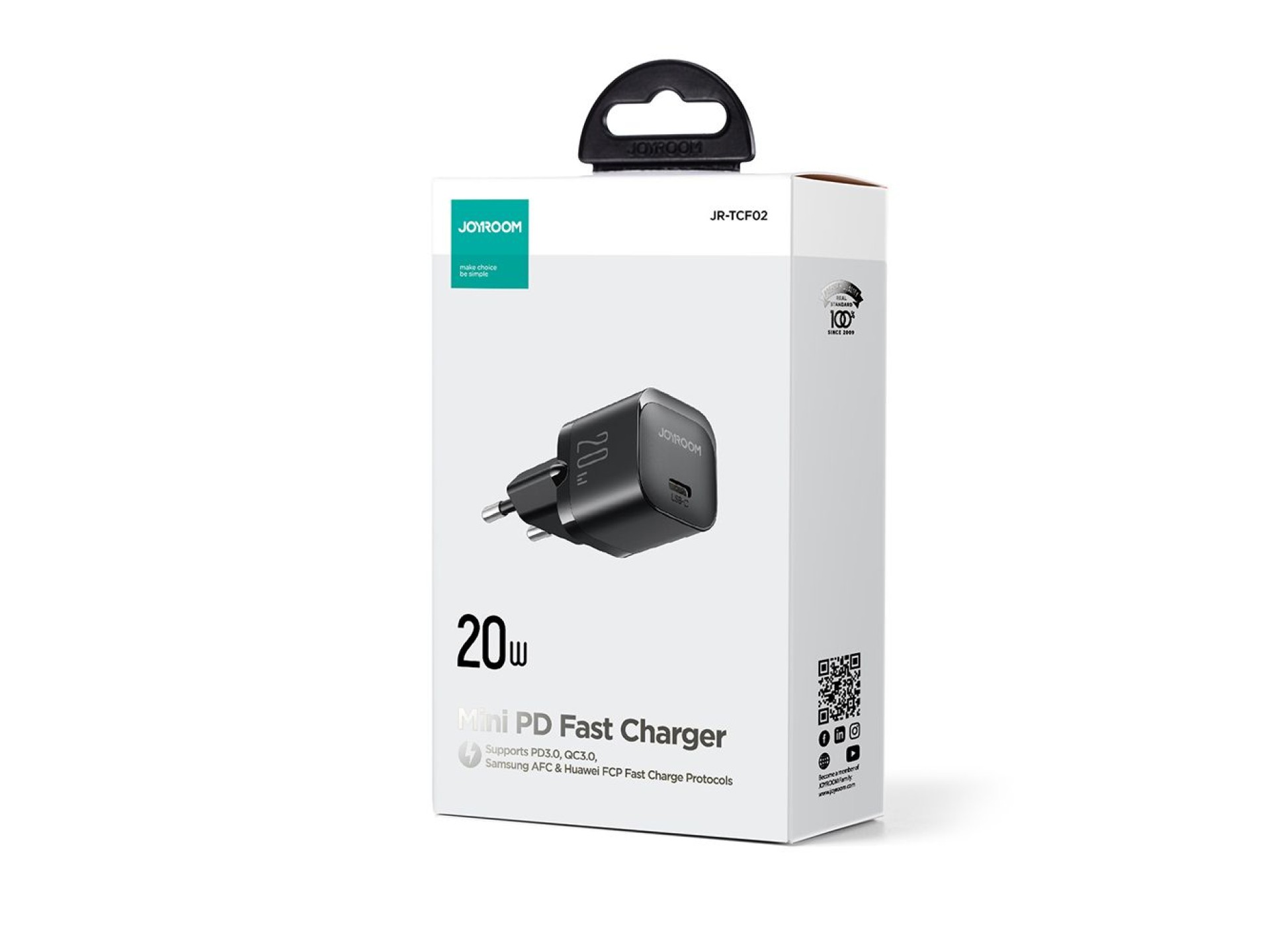 Mini charger USB C 20W PD Joyroom JR-TCF02 - black