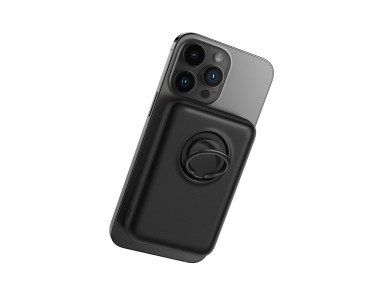 Wireless powerbank 10000mAh Joyroom JR-W050 20W MagSafe with ring and stand - black Wireless powerbank 10000mAh Joyroom JR-W050 20W MagSafe with ring and stand - black
