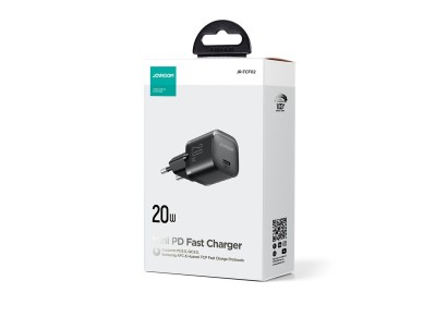 Mini charger USB C 20W PD Joyroom JR-TCF02 - black Mini charger USB C 20W PD Joyroom JR-TCF02 - black