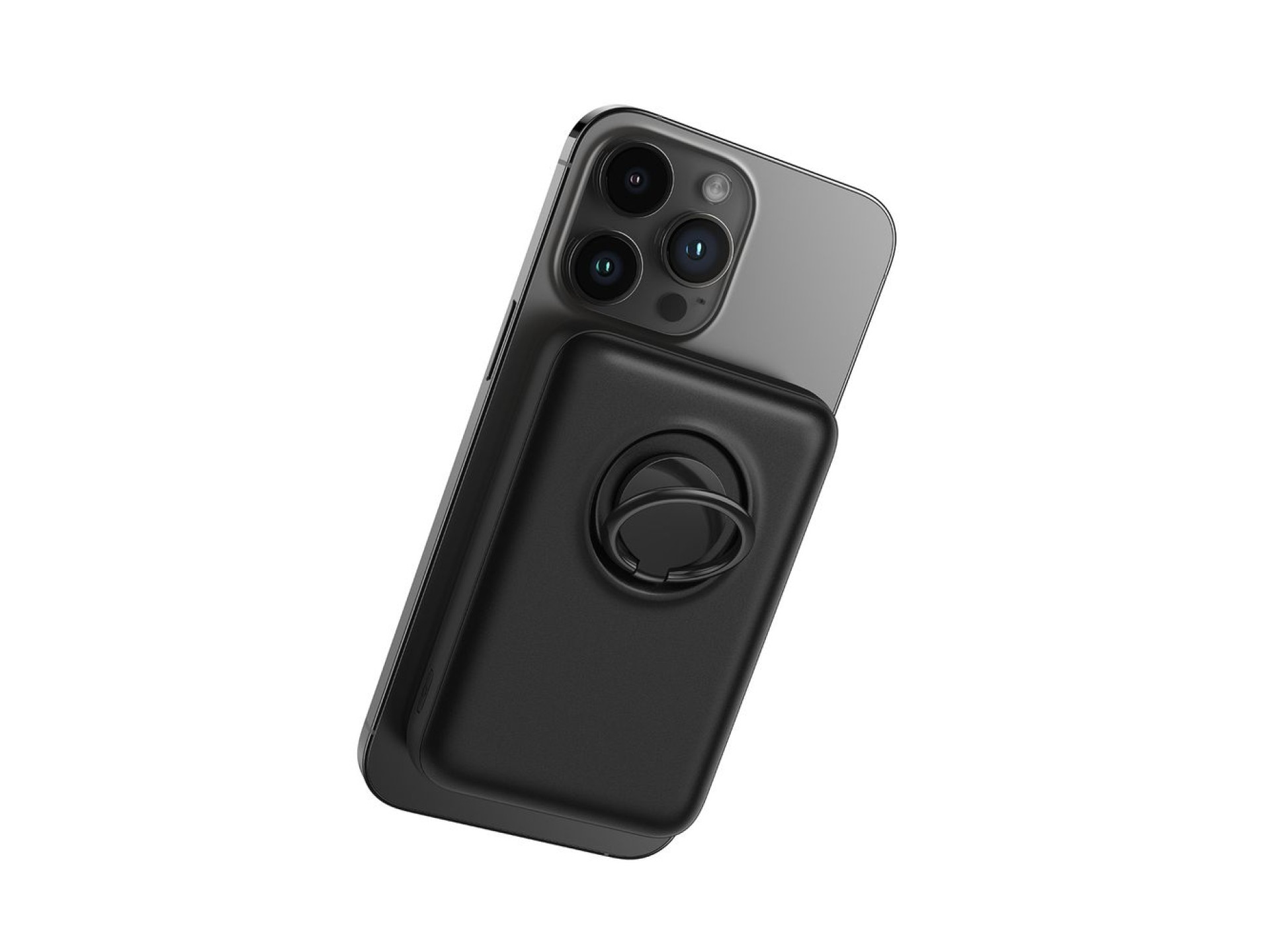 Powerbank sem fio Joyroom JR-W050 20W MagSafe de 10000mAh com anel e suporte - preto