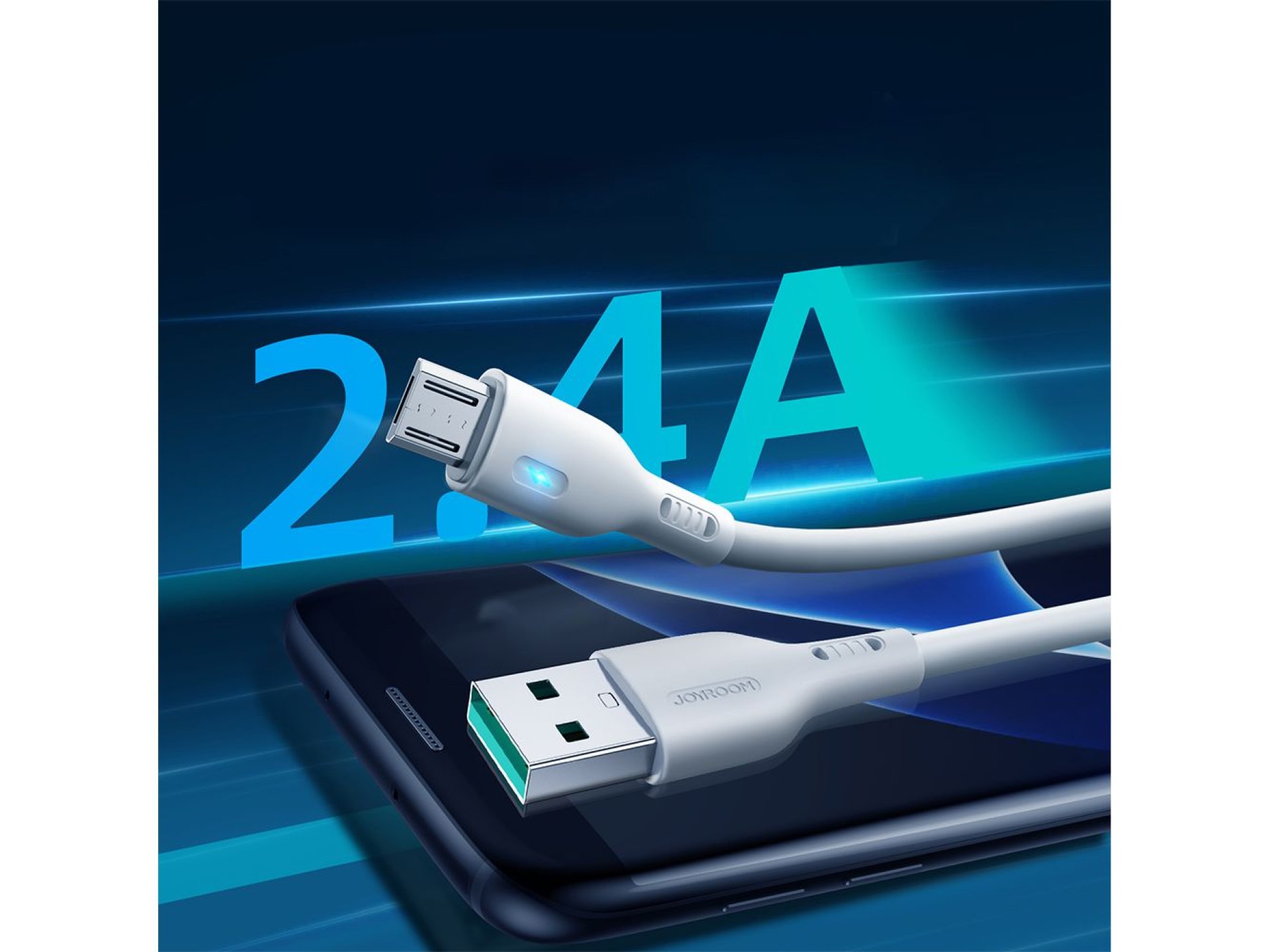 Joyroom Premium Series A13 USB-A / micro USB 2.4A 2m Cable - White
