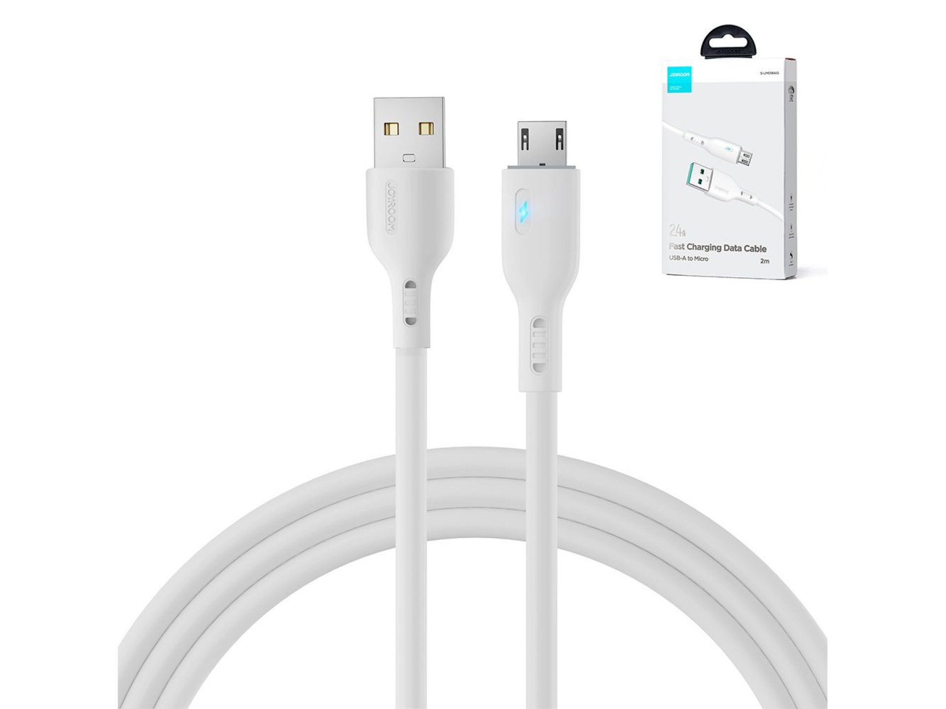 Joyroom Premium Series A13 USB-A / micro USB 2.4A 2m Cable - White