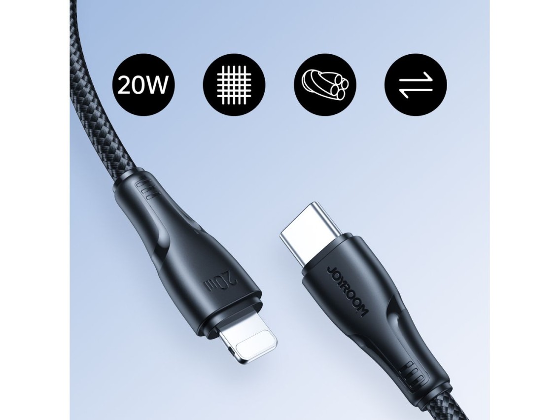 Joyroom Surpass Series A11 Lightning /USB-C 20W 0.25 m cable - black