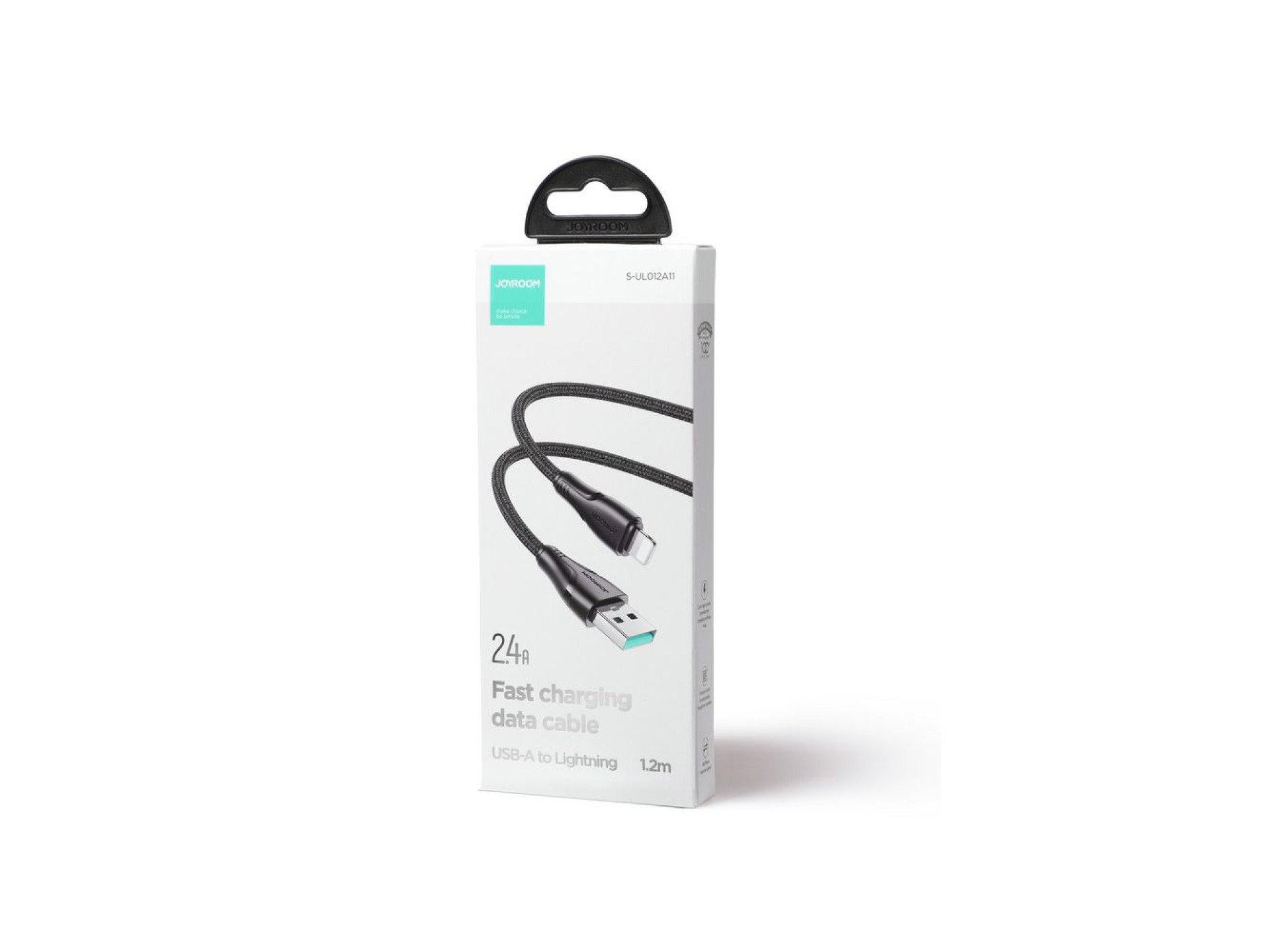 Cable USB-A/Lightning 2.4A de 1,2 m de la serie Joyroom Surpass A11 - Negro