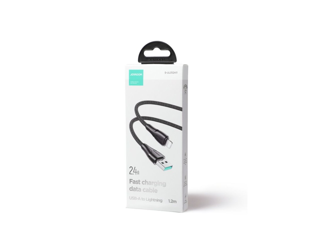 Cable USB-A/Lightning 2.4A de 1,2 m de la serie Joyroom Surpass A11 - Negro