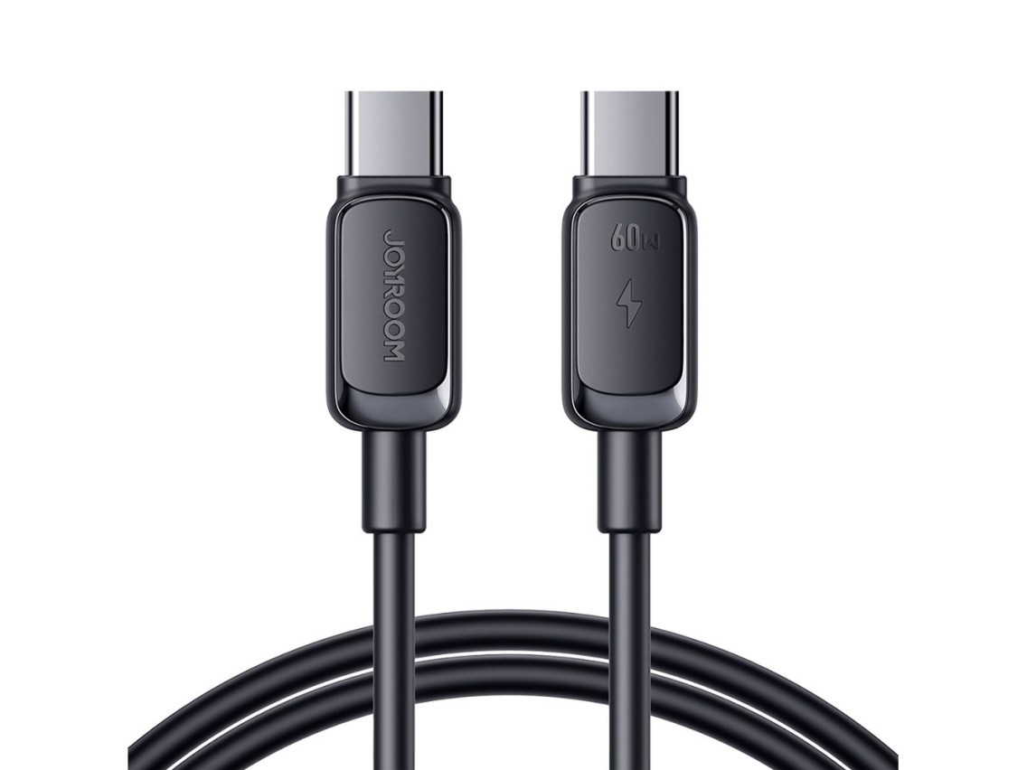 Cabo USB-C/USB-C 60W Joyroom Multi-Color Series A14 de 1,2 m - Preto