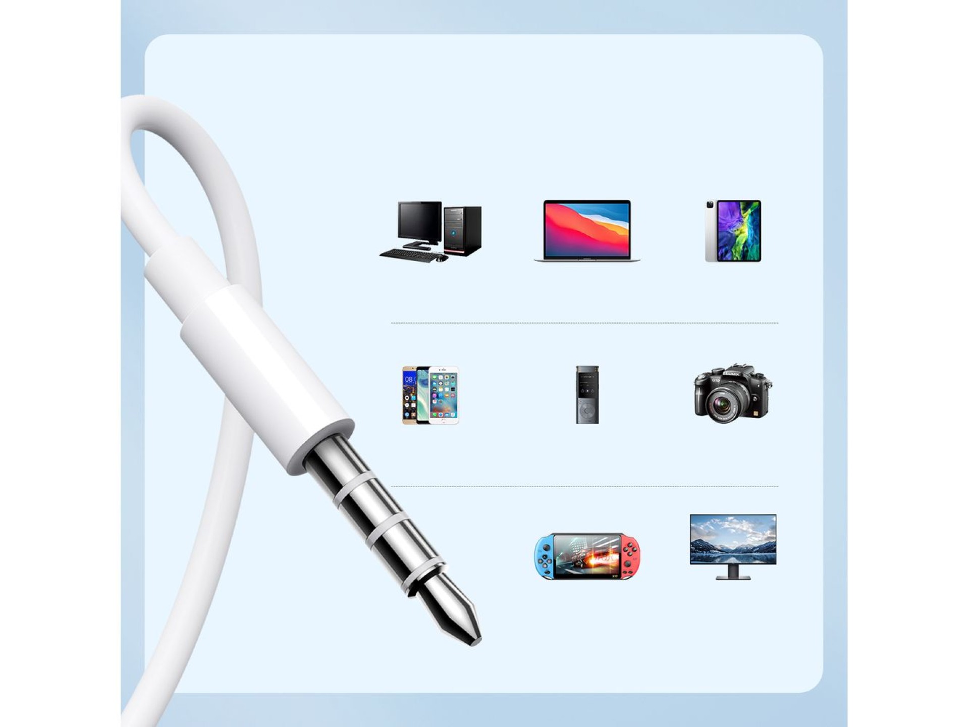 Joyroom JR-EW01 in-ear wired mini jack headphones with remote control - white