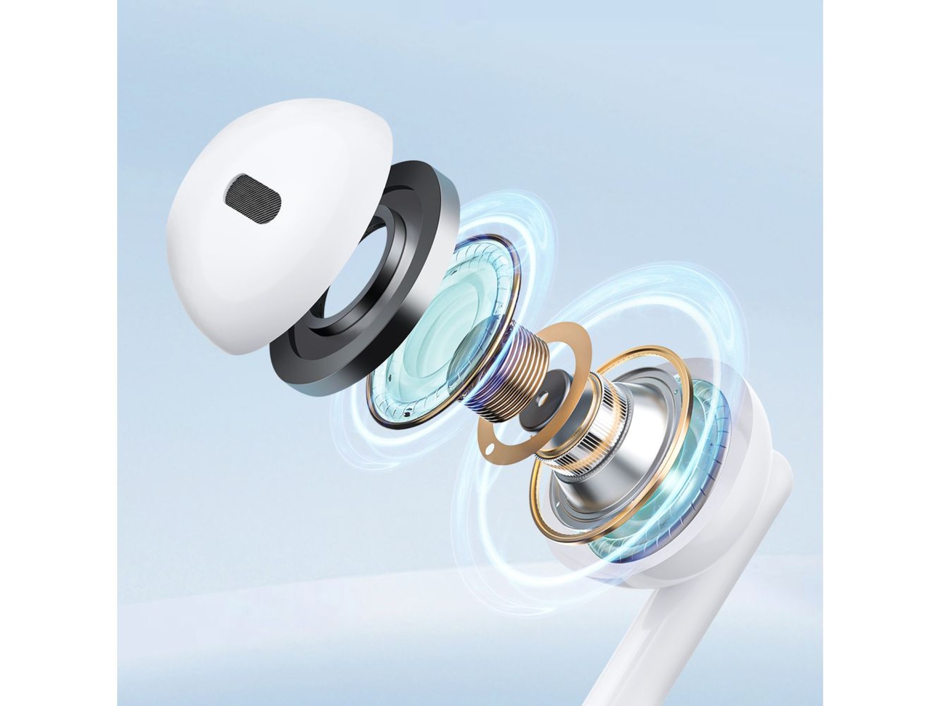 Joyroom JR-EW01 in-ear wired mini jack headphones with remote control - white