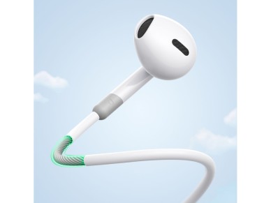 Joyroom JR-EW01 in-ear wired mini jack headphones with remote control - white Joyroom JR-EW01 in-ear wired mini jack headphones with remote control - white