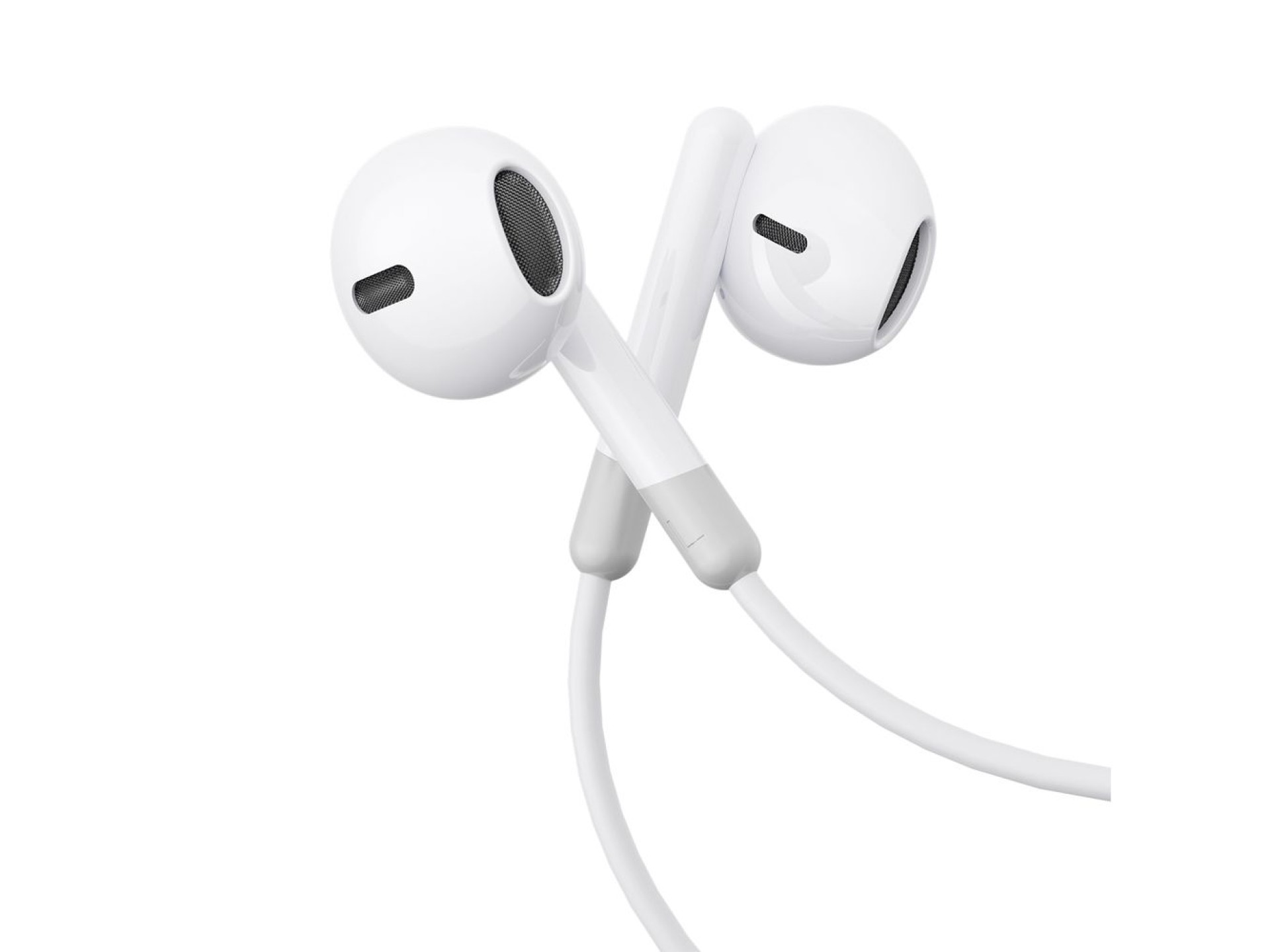Joyroom JR-EW01 in-ear wired mini jack headphones with remote control - white