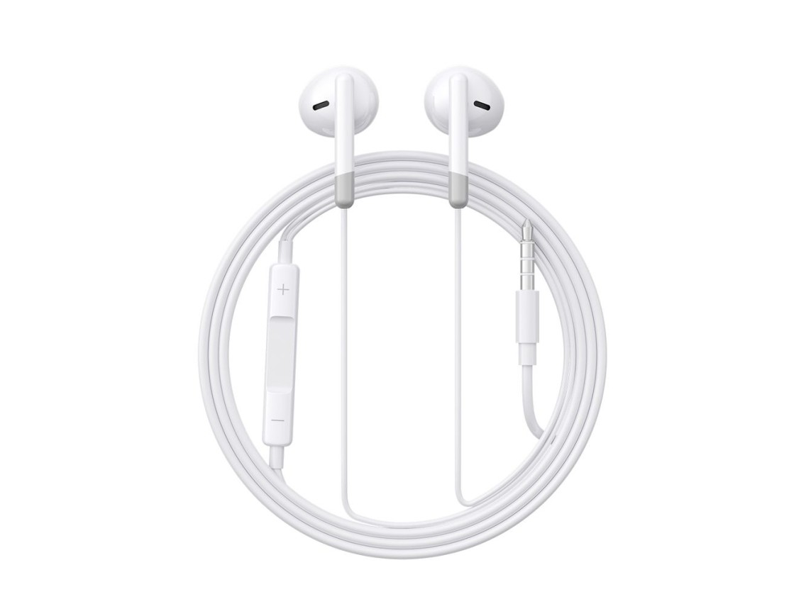 Joyroom JR-EW01 in-ear wired mini jack headphones with remote control - white