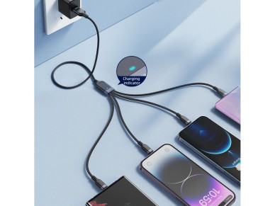 Cable Joyroom Multi-Use Series S-A18 4 en 1 USB-A - USB-C / Lightning / Lightning / micro USB de 1,2